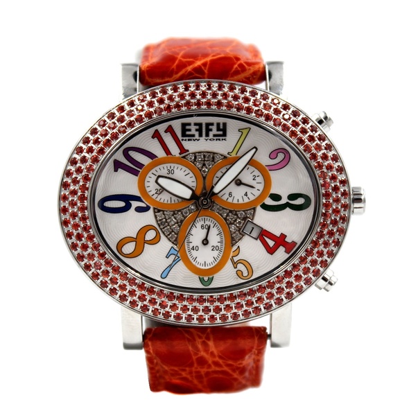 Diamond Orange Sapphire 4.38 Tcw Watch main image 8